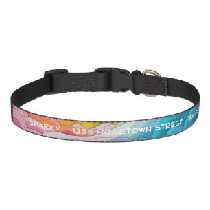 Color Waves of Pink, Yellow, Blue & Green Pet Collar
