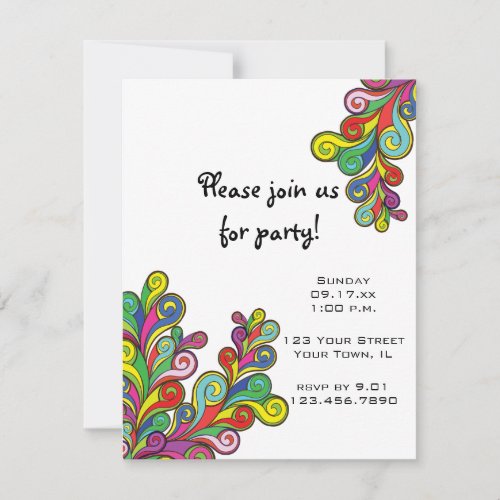 Color Waves Party Invitation