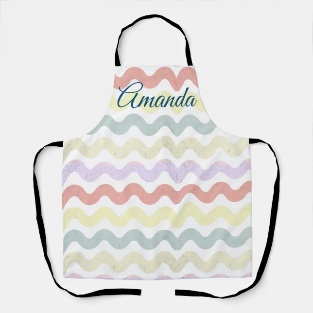 Color Waves (Pastels)   Apron (Front)