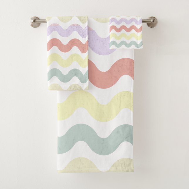 Color Waves (Pastels)   Bath Towel Set (Insitu)