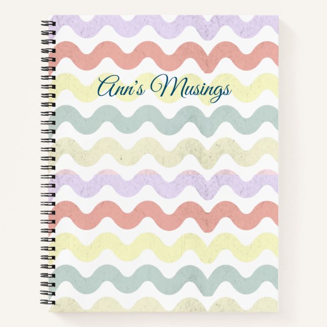 Color Waves (Pastels)   Notebook (Front)