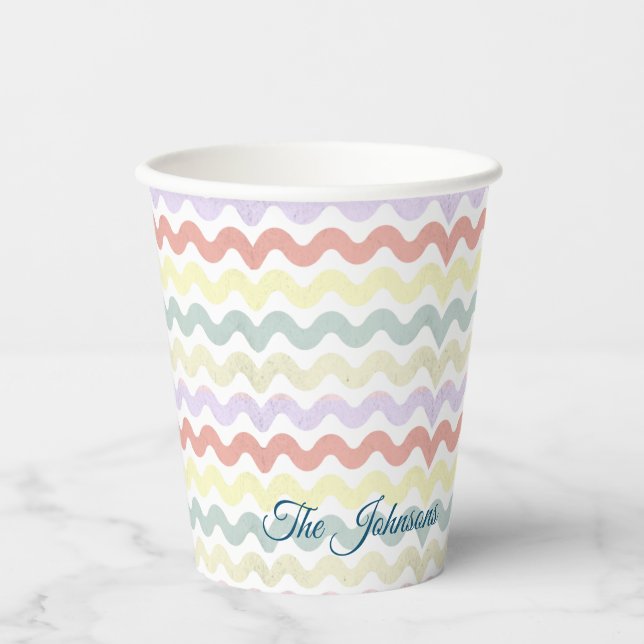 Color Waves (Pastels)  Paper Cups (Front)