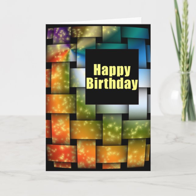 Color Weave Happy Birthday Card (Front)