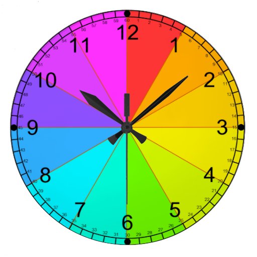 Color wheel and time teaching clock | Zazzle