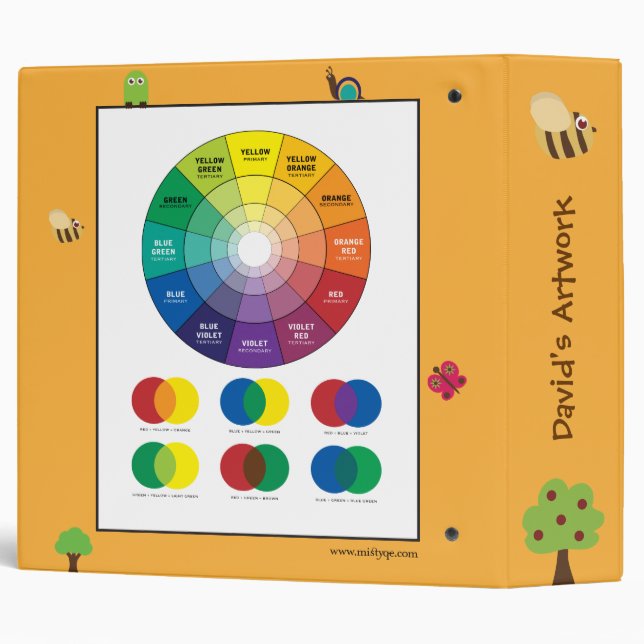 Color Wheel Animal Art Binder (Back/Spine)
