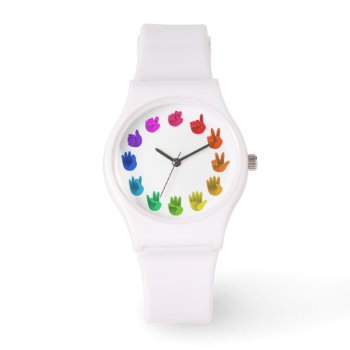 Color Wheel Asl Sign Language Numbers Watch by Ink_Ribbon at Zazzle