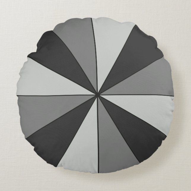 Color Wheel Black Round Pillow (Front)