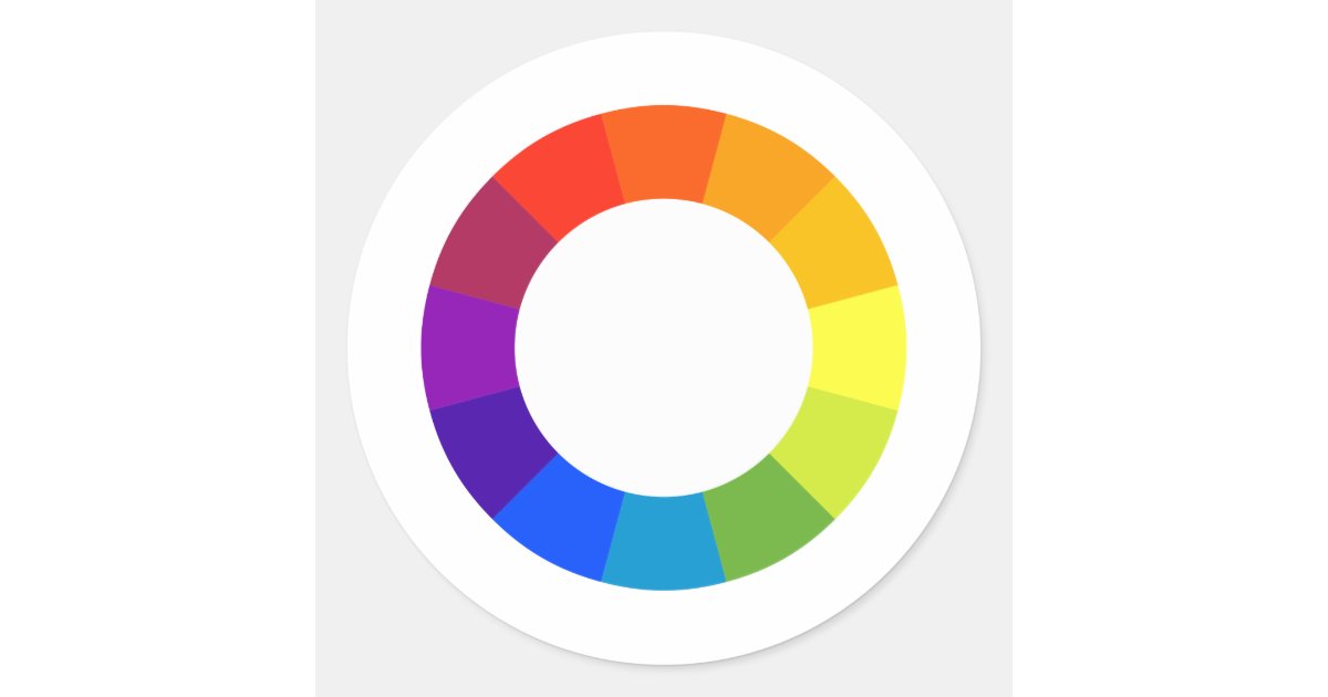 Color Wheel Classic Round Sticker | Zazzle