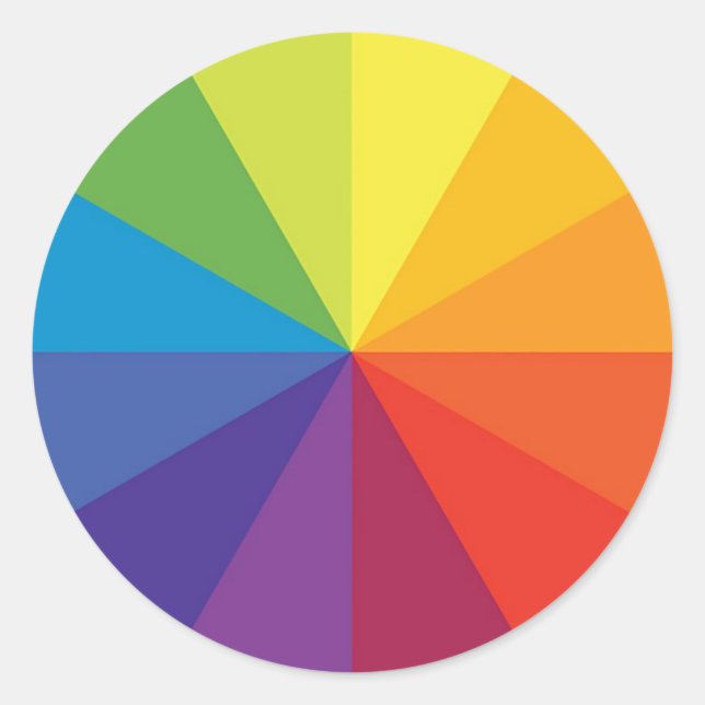 Color Wheel Classic Round Sticker (Front)