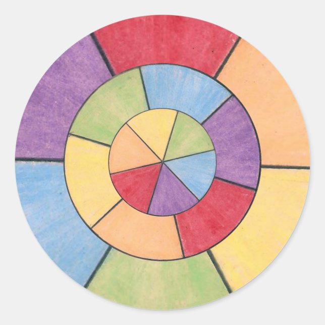color wheel classic round sticker (Front)