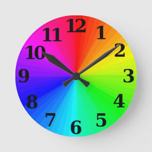 Color Wheel Clock - Big Numbers