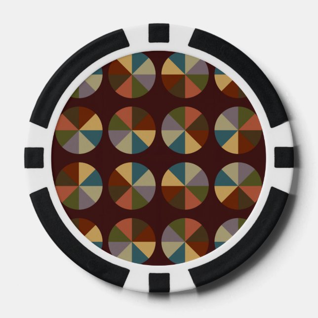 Color Wheel Dark Red Poker Chips (Front)