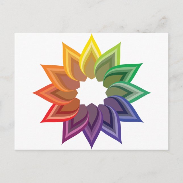 Color Wheel Flower Postcard (Front)