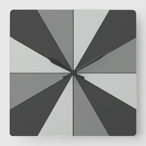 Color Wheel Gray Modern Minimalistic Square Wall Clock