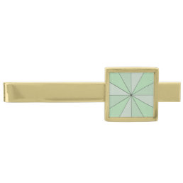 Color Wheel Green Gold Finish Tie Clip
