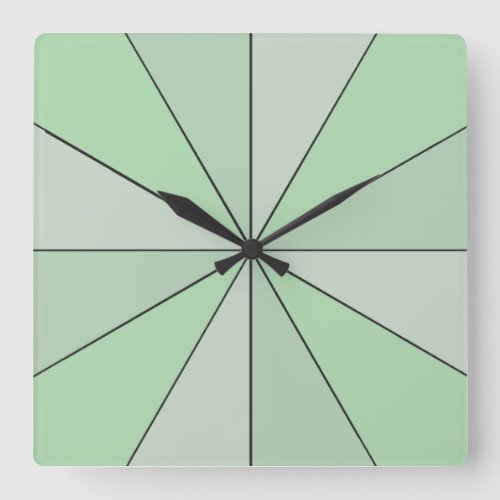 Color Wheel Green Square Wall Clock