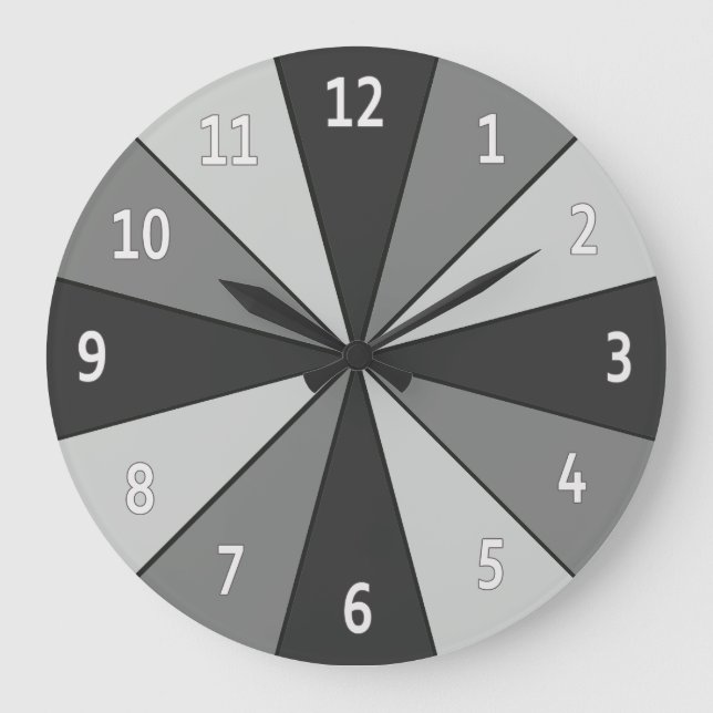 Color Wheel Grey with Digits Large Clock (Front)