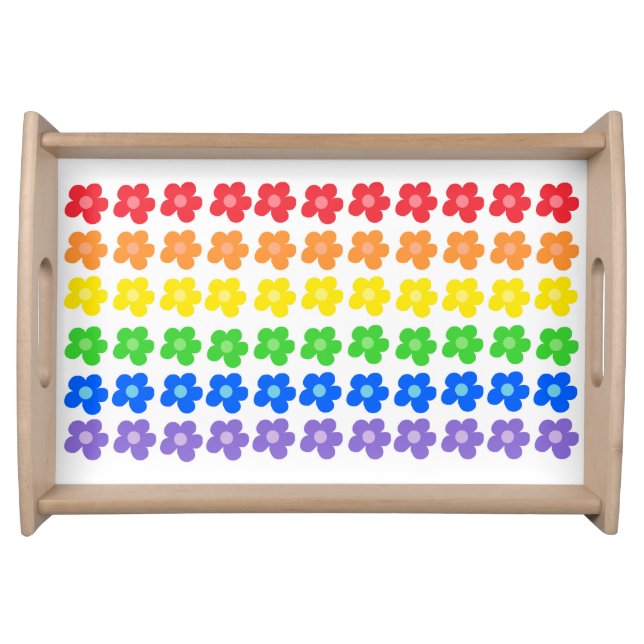 Color Wheel Harmony In Floral Design Serving Tray (Front)