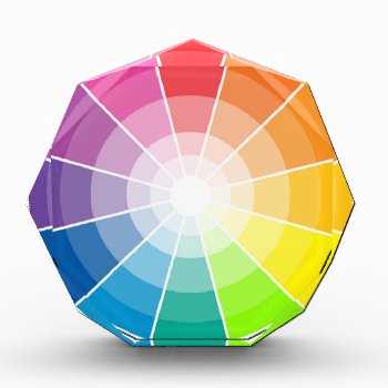 Color Wheel Light Acrylic Award by Ink_Ribbon at Zazzle