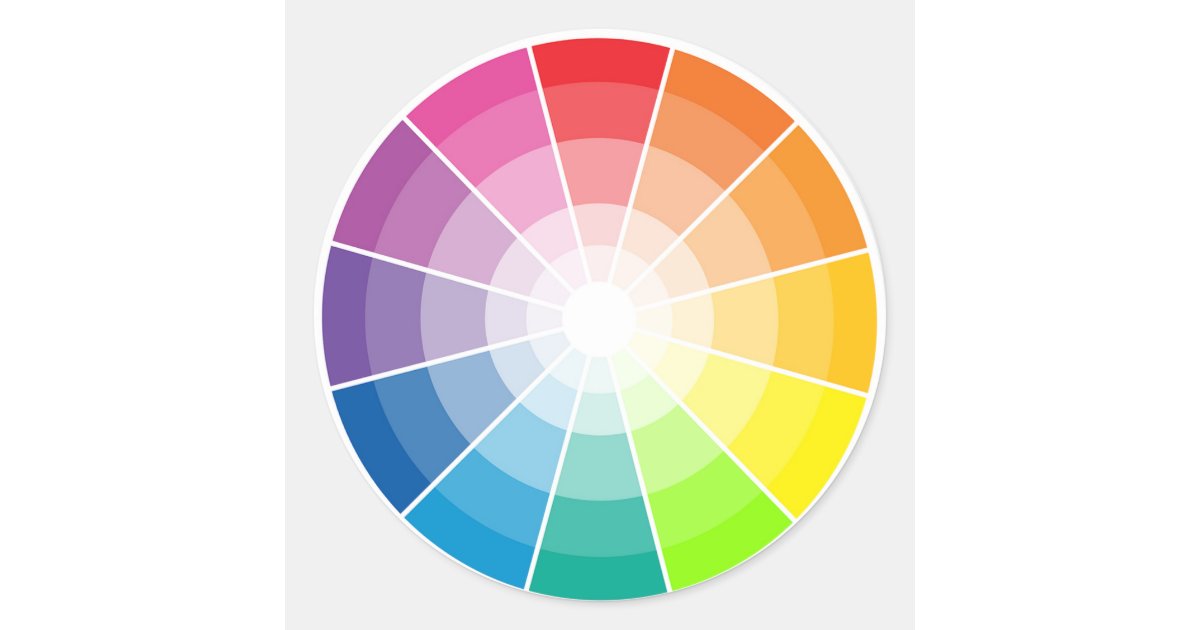 Color wheel light classic round sticker | Zazzle