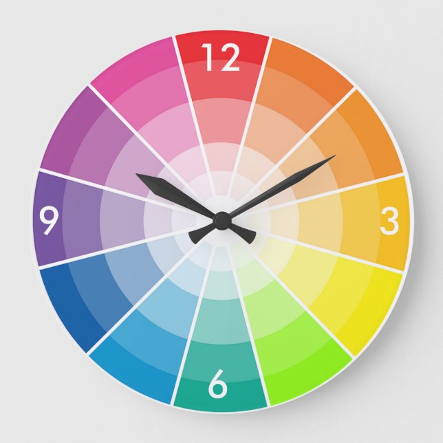 Color wheel light large clock (Front)