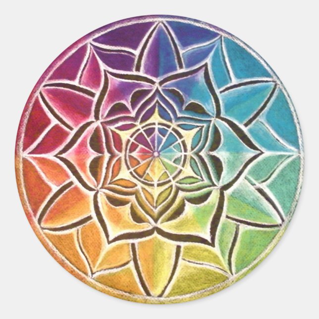 Color Wheel Mandala Sticker (Front)