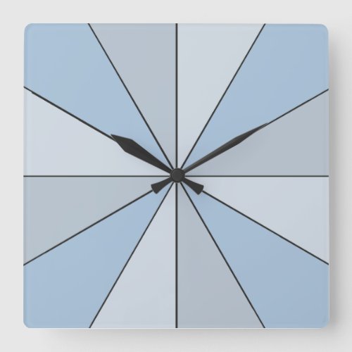 Color Wheel Minimalistic Blue Square Wall Clock