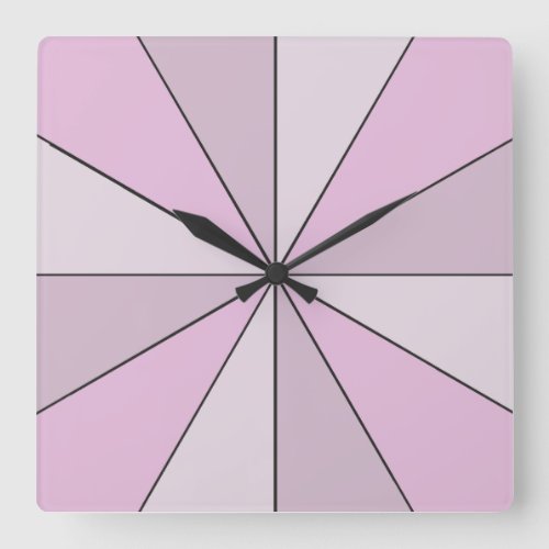 Color Wheel Pink Square Wall Clock