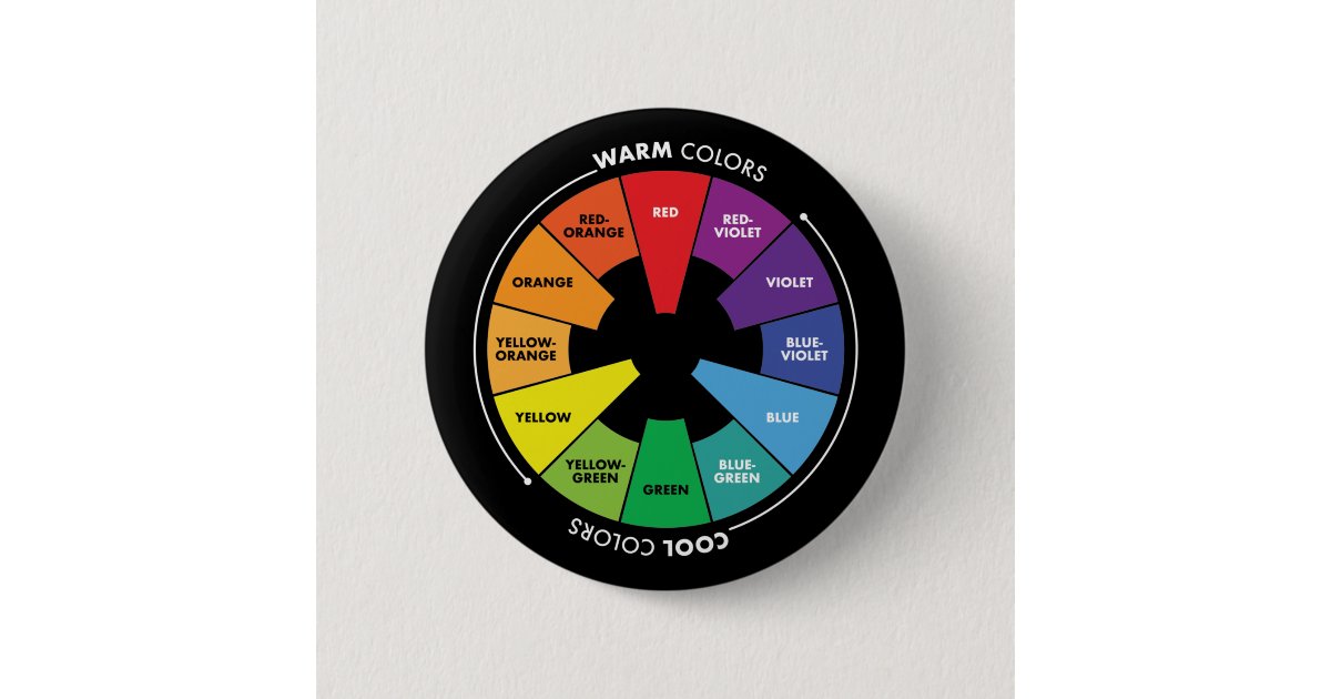 Color Wheel - Primary, Secondary & Tertiary Colors Button | Zazzle