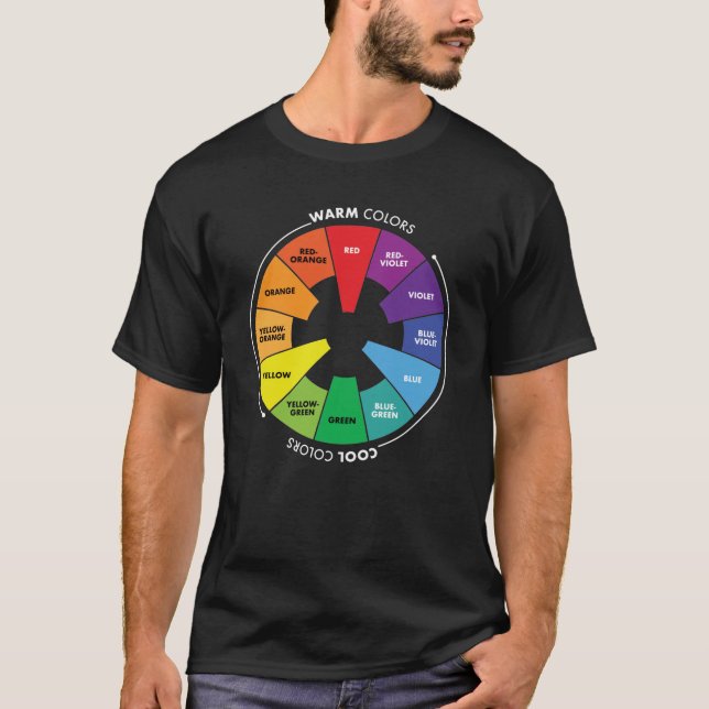 Color Wheel - Primary, Secondary & Tertiary Colors T-Shirt (Front)