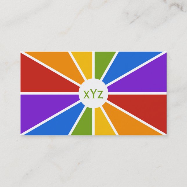 Color Wheel / Rays custom business cards (Front)