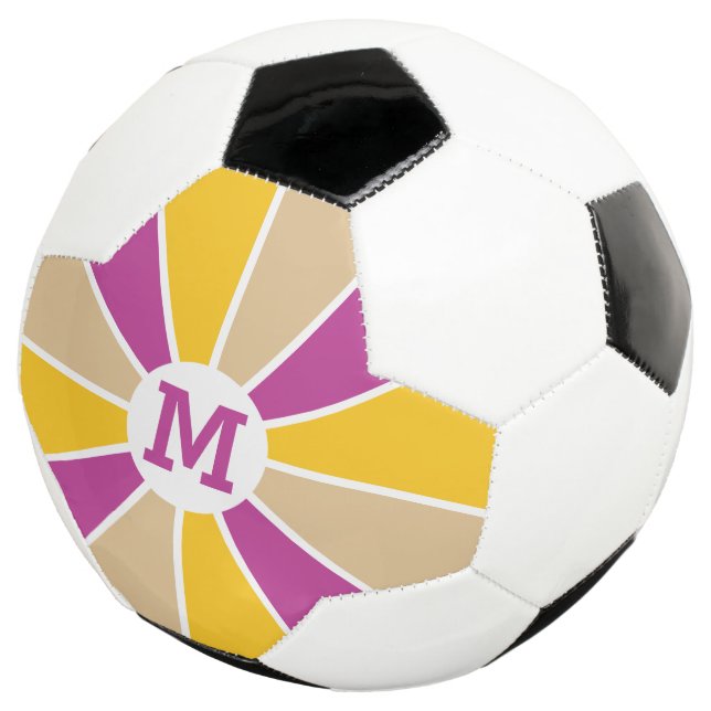 Color Wheel / Rays custom monogram soccer ball (Three Quarter)