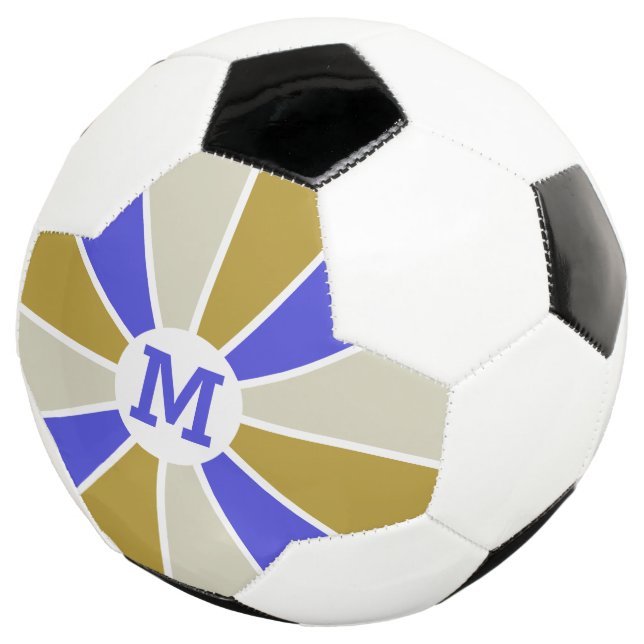 Color Wheel / Rays custom monogram soccer ball (Three Quarter)