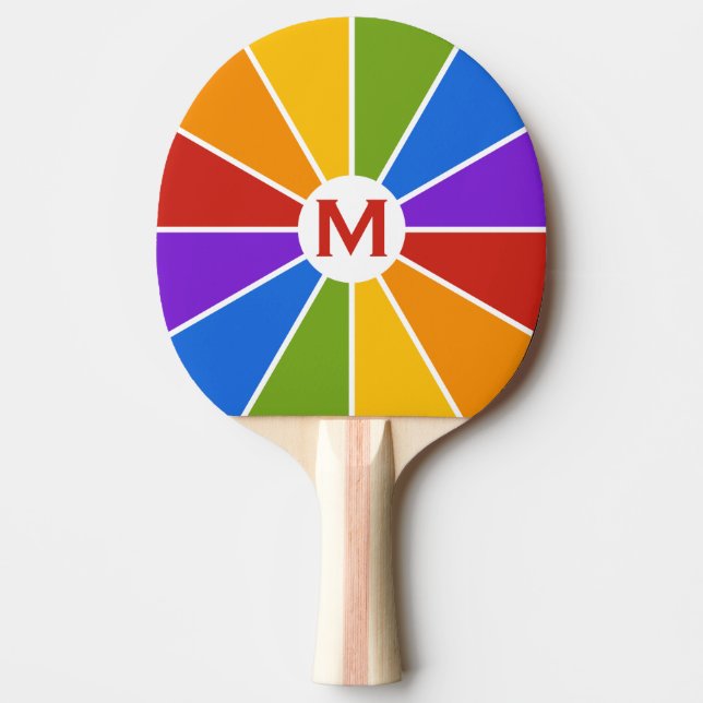 Color Wheel / Rays custom ping pong paddle (Front)
