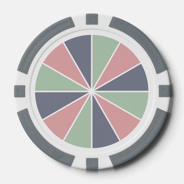 Color Wheel / Rays custom poker chips (Front)