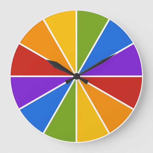 Color Wheel / Rays custom wall clock (Front)
