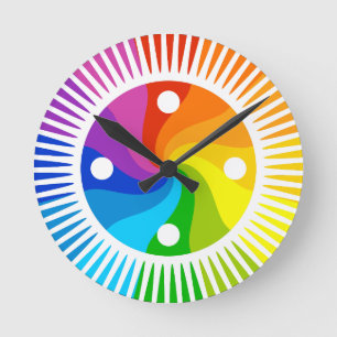 Color Wheel Round Clock
