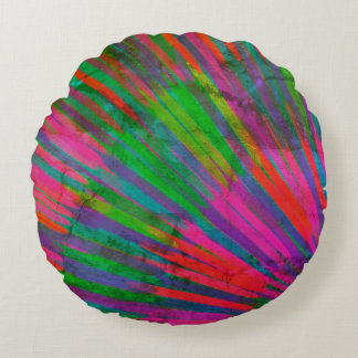 Color wheel round pillow