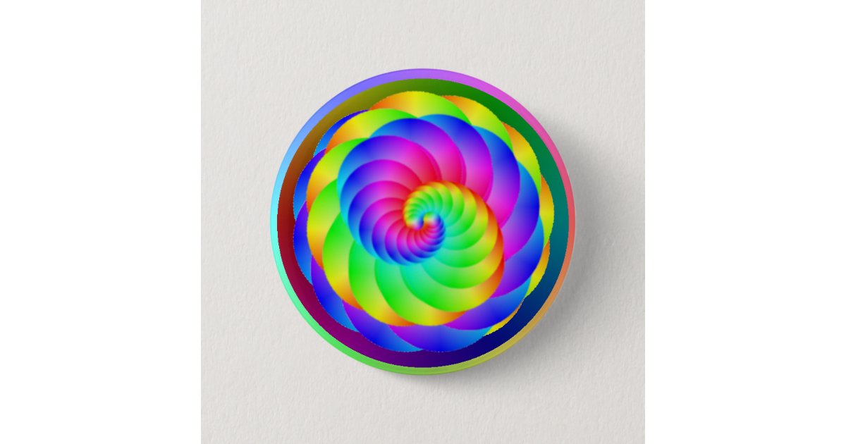 Color Whell Button Color Wheel Spiral Button | Zazzle
