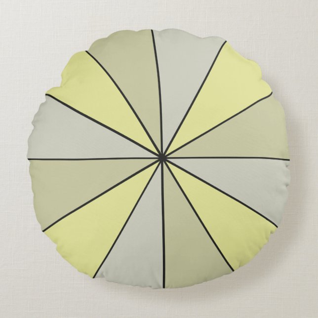 Color Wheel Yellow Round Pillow (Front)