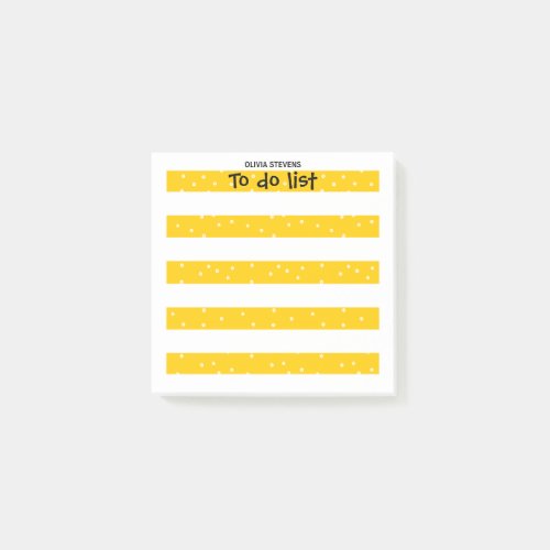 Color white and yellow stripe monogram post_it notes
