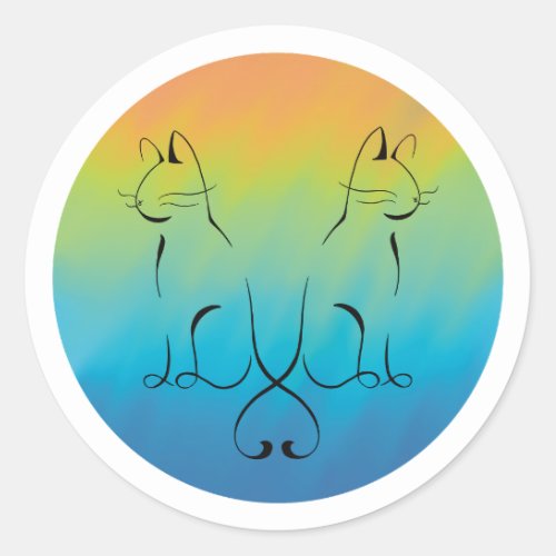 Color with Cats Classic Round Sticker