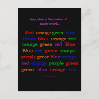 Color Word Illusion Postcard