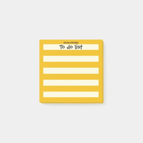 Color Yellow Stripe Monogram Post_it Notes