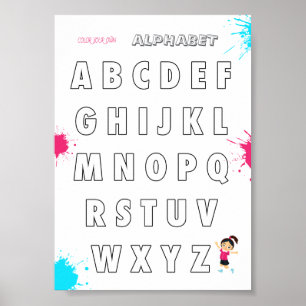 Color you own ABC kids Poster