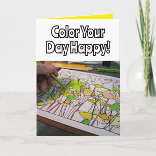 Color Your Day Happy Birthday Buttercups & Bees Card