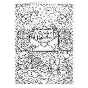 Color your own adult coloring page card