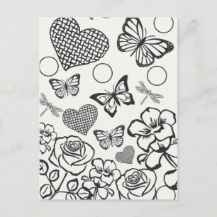 Color your own adult coloring teen postcard