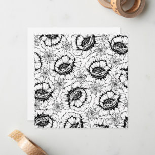 Color Your Own Anemone Flowers Note Card