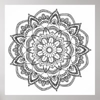 Color Your Own Black and White Mandala